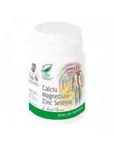 Calciu Magneziu Zinc Seleniu 60 capsule Pro Natura, VITAMINE SI MINERALE