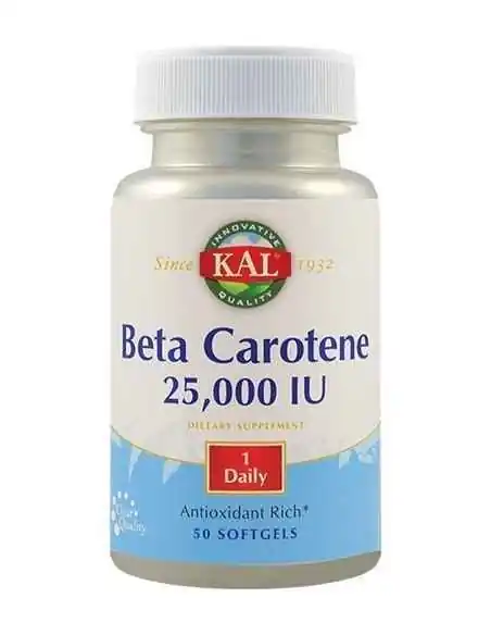 Beta Carotene 25000UI 50 capsule moi Kal, VITAMINE SI MINERALE