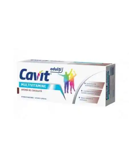CAVIT ADULTI MULTIVITAMINE CIOCOLATA 20 comprimate masticabile BIOFARM, VITAMINE SI MINERALE