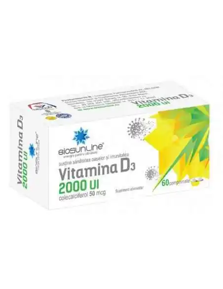 VITAMINA D3 -2000UI 60CPR HELCOR, REMEDII NATURISTE