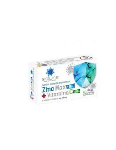 ZINC MAX 15MG +VITAMINA C 100MG 30CPR HELCOR, REMEDII NATURISTE