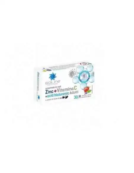 ZINC+VITAMINA C+ACID HIALURONIC PT ADULTI 30 CPR DE SUPT HELCOR, VITAMINE SI MINERALE