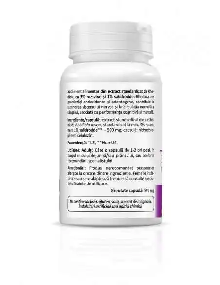 Rhodiola Rosavins 30 capsule Zenyth, REMEDII NATURISTE