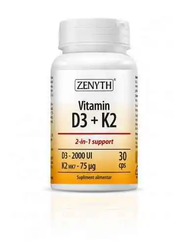 Vitamina D3 + K2 30 capsule Zenyth, VITAMINE SI MINERALE