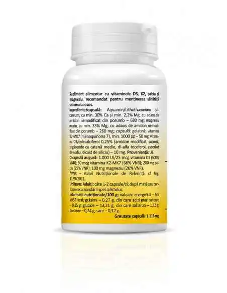 Vitamina D3 + K2 + Ca + Mg Complex 30 capsule Zenyth, VITAMINE SI MINERALE