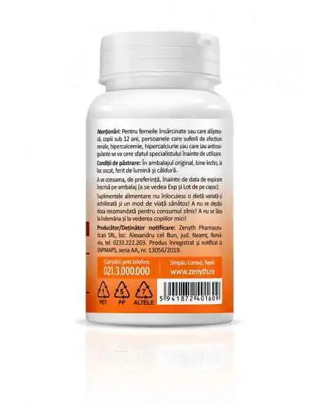Vitamina D3 + K2 Forte 30 capsule Zenyth, VITAMINE SI MINERALE