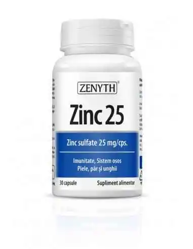 Zinc 25 30 capsule Zenyth, Sanatatea pielii