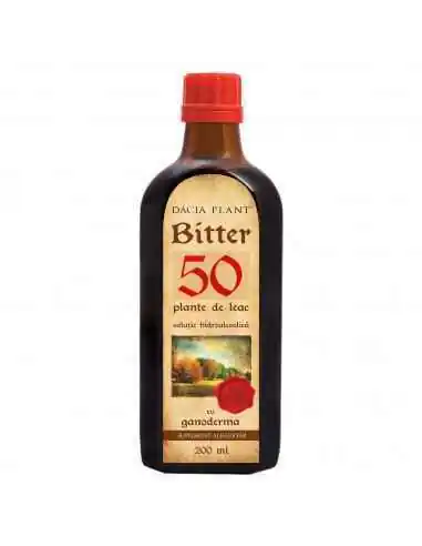 Bitter 50 plante de leac cu ganoderma 200 ml Dacia Plant, VITAMINE SI MINERALE