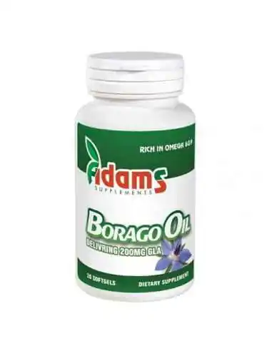 BORAGO OIL 1000MG 30CPS Adams Vision, Sanatatea pielii