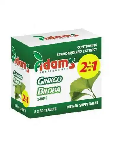 GINKGO BILOBA 60CPS 1+1 GRATIS Adams Vision, Sistemul nervos