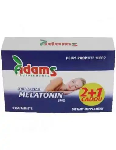 MELATONINA 3MG 50CPR 2+1 GRATIS Adams Vision, REMEDII NATURISTE