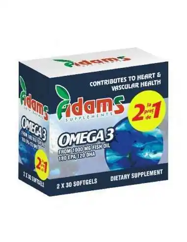 OMEGA 3 1000MG 30CPS 1+1 GRATIS Adams Vision, Sistemul nervos