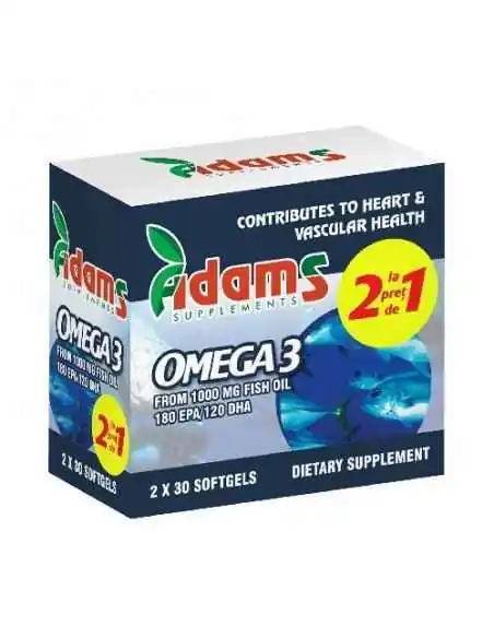 OMEGA 3 1000MG 30CPS 1+1 GRATIS Adams Vision, Sistemul nervos