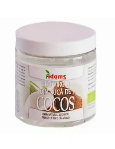 ULEI DE COCOS VIRGIN ECOLOGIC 250ML ADAMS VISION, ULEIURI VEGETALE