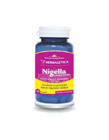 NIGELLA CHIMEN NEGRU 30 cps Herbagetica, Imunitate si raceala