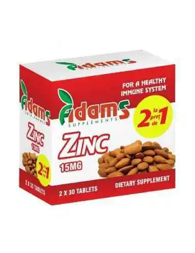 ZINC 15MG 30CPR 1+1 GRATIS ADAMS VISION, Tulburari Hormonale