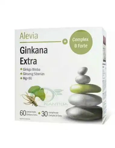 Ginkana Extra 60 comprimate + Complex B Forte 30 comprimate Alevia, Sistemul nervos