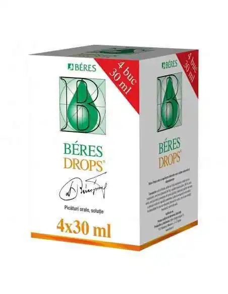 BERES DROPS 4X30ML BERES, Raceala si gripa