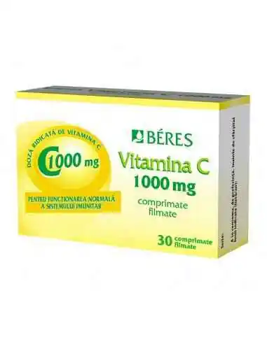 VITAMINA C 1000MG 30CPR BERES, Raceala si gripa