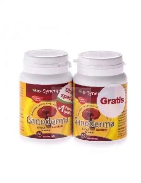 GANODERMA 60CPS 1+1 GRATIS BIO-SYNERGIE, Produse pentru detoxifiere