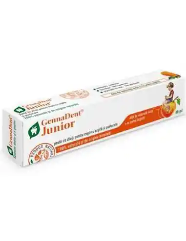 Pasta dinti GennaDent Junior Portocala 80ml Viva Natura, REMEDII NATURISTE