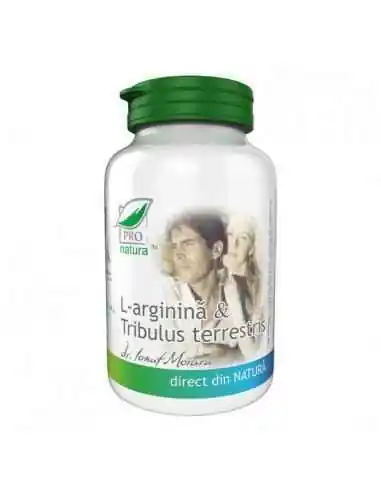 L-arginina & Tribulus Terrestris 60 cps Pro Natura, REMEDII NATURISTE