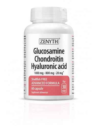 Glucosamine, Chondroitin Hyaluronic Acid 60cps Zenyth, REMEDII NATURISTE