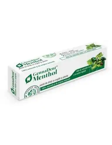 Pasta dinti GennaDent Menthol 50ml Viva Natura, INGRIJIRE PERSONALA