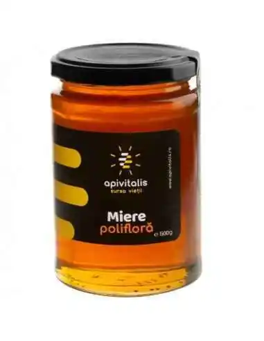 Miere Poliflora 500 g Apivitalis, PRODUSE APICOLE