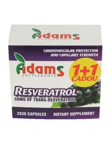 Resveratrol 50 mg 30 capsule 1+1 GRATIS Adams Vision, Stres