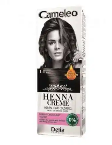 HENNA CREMA COLORANTA 1.0 BLACK Delia Cosmetics, Piele, par si unghii