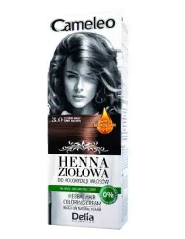 HENNA CREMA COLORANTA 3.0 DARK BROWN Delia Cosmetics, Piele, par si unghii