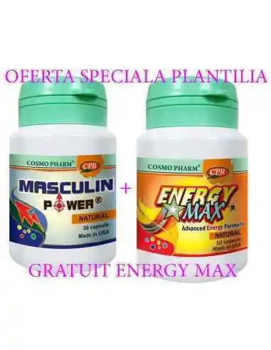 Masculin Power 30 capsule +Energy Max 10 capsule Gratuit Cosmo Pharm, Stres