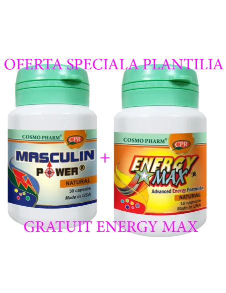 Masculin Power 30 capsule +Energy Max 10 capsule Gratuit Cosmo Pharm, Stres
