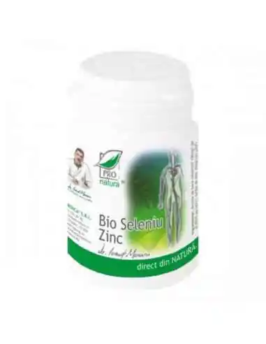 Bio Seleniu Zinc 60 capsule Pro Natura, VITAMINE SI MINERALE