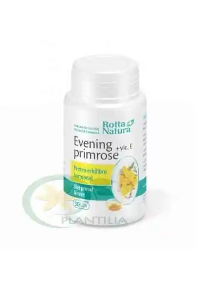 Evening Primrose + Vitamina E 30 capsule Rotta Natura, Tulburari Hormonale