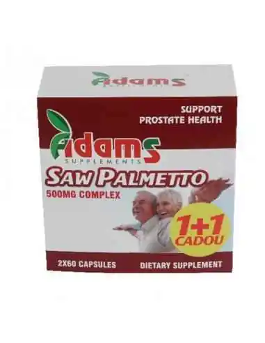 Saw Palmetto (Palmier Pitic) 500mg 60cps 1+1 Gratis Adams Vision, REMEDII NATURISTE