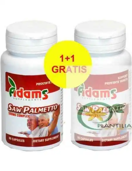 Saw Palmetto (Palmier Pitic) 500mg 60cps 1+1 Gratis Adams Vision, REMEDII NATURISTE