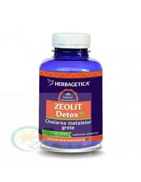 Zeolit Detox+ 180 capsule Herbagetica, VITAMINE SI MINERALE