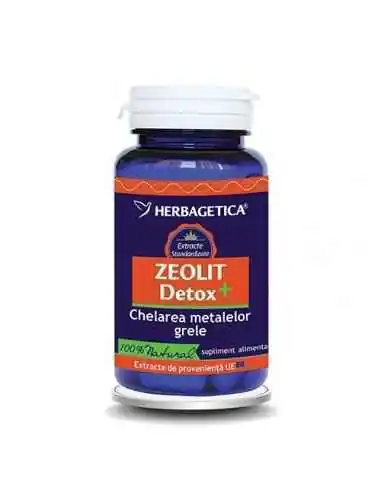 Zeolit Detox+  30 capsule Herbagetica, VITAMINE SI MINERALE