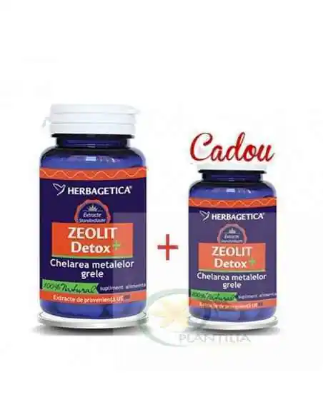 Zeolit Detox+  60 + 30 capsule GRATIS Herbagetica, VITAMINE SI MINERALE
