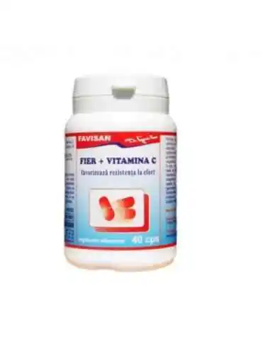 FIER + VITAMINA C 40 capsule Favisan, REMEDII NATURISTE