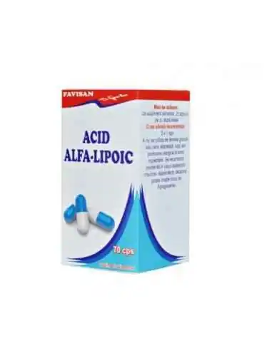 ACID ALFA-LIPOIC 70 capsule Favisan, REMEDII NATURISTE