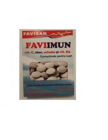 FAVIIMUN-vitC, zinc, seleniu si vitamina D3 comprimate pentru supt 20 comprimate Favisan, REMEDII NATURISTE