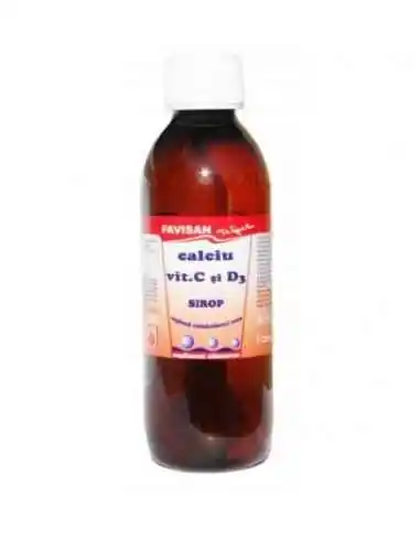 SIROP Calciu, vitamina C, D3 250 ml Favisan, SIROPURI