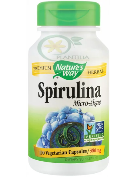 Spirulina Micro-Algae 380mg 100 capsule Nature's Way, Stres