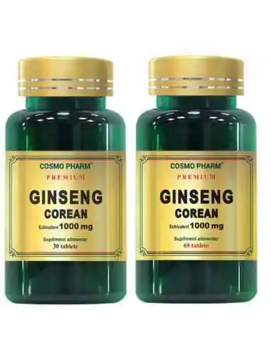 GINSENG COREAN 1000MG 60CPR + 30CPR GRATIS Cosmo Pharm, Potenta