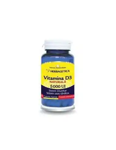 VITAMINA D3 NATURALA 5000 UI 30 CPS VEGETALE Herbagetica, REMEDII NATURISTE