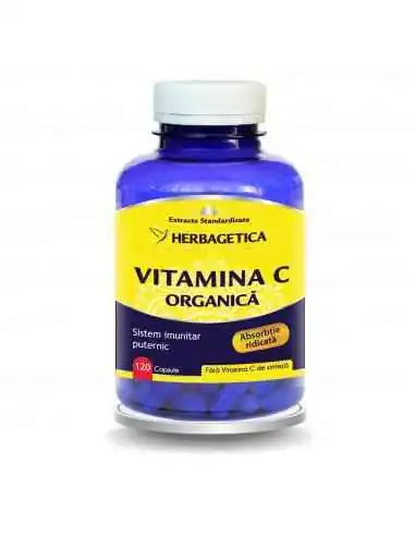 Vitamina C Organica 120 capsule Herbagetica, VITAMINE SI MINERALE