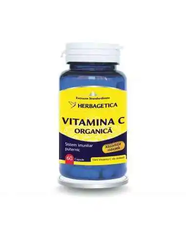 Vitamina C Organica 60 capsule Herbagetica, VITAMINE SI MINERALE